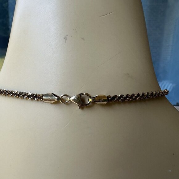 Necklace w Slide Pendant 17" Oval Pink Gem Ornate 925 Sterling Gold Plated 22.3g - Picture 4 of 12